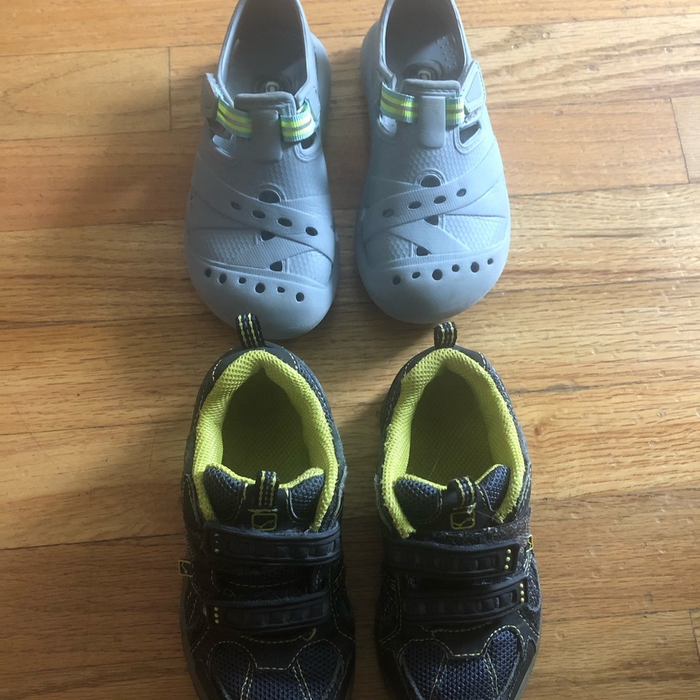 TWO pair of toddler boys size 10 shoes